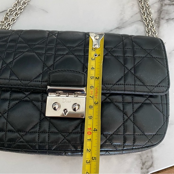 Christian Dior, Miss Dior Black Cannage Lambskin Small Flap Bag with Chain - Picture 13 of 16
